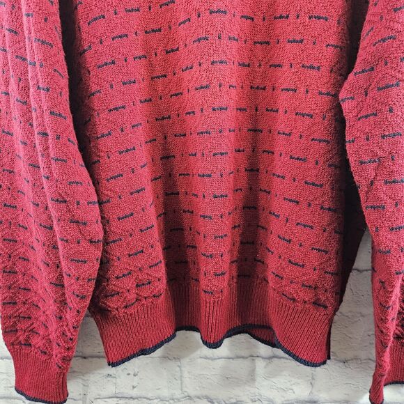 Vintage Carmel Collection Sweater Mens XXL Red Blue Cosby Grandpa Acrylic - Picture 2 of 5